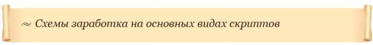 Схемы заработка на основных видах скриптов