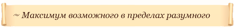 Максимум возможного в пределах разумного