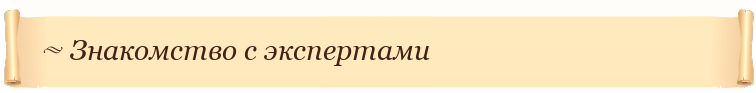 Знакомство с экспертами