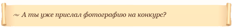 А ты уже прислал фотографию на конкурс?