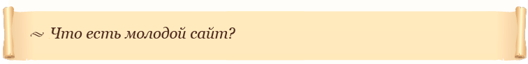 Что есть молодой сайт?
